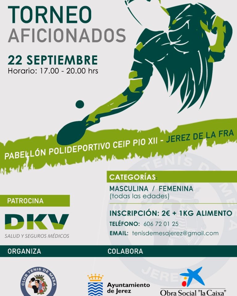 Torneo aficionados de Tenis de Mesa mañana viernes