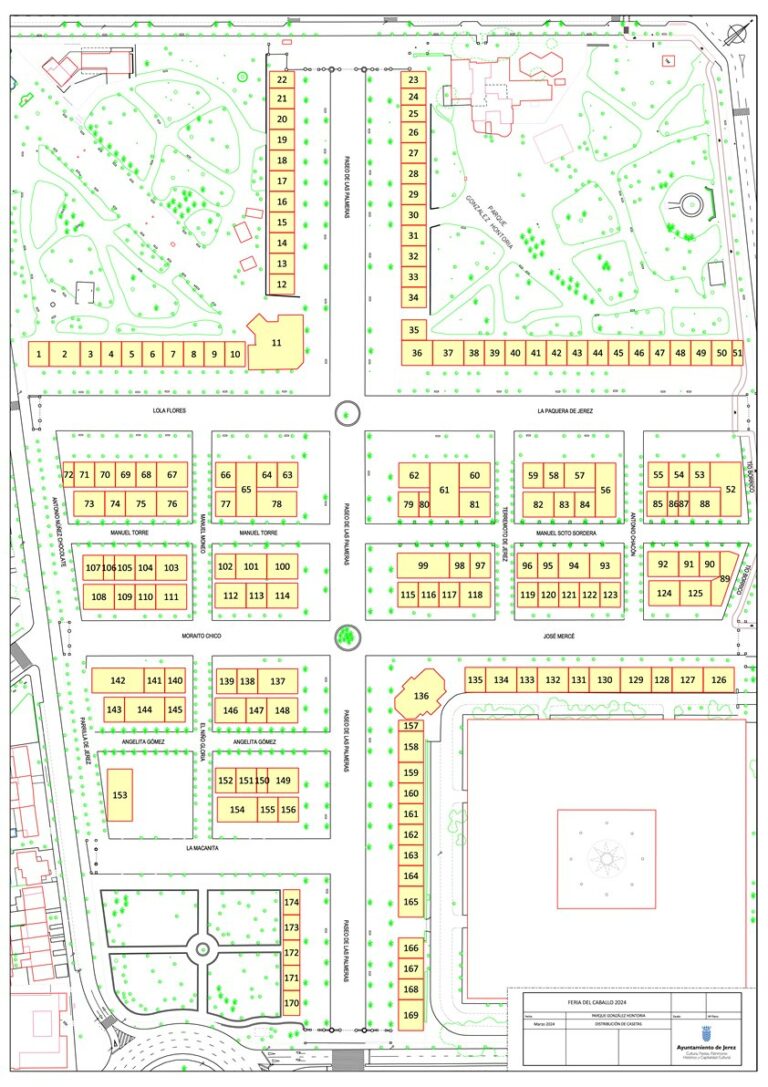 El Ayuntamiento aprueba el plano de localización de las casetas de la Feria del Caballo 2024