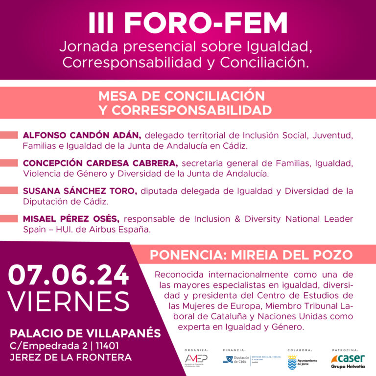 LA CORRESPONSABILIDAD Y LA CONCILIACIÓN, A DEBATE EN EL III FORO-FEM ORGANIZADO POR AMEP